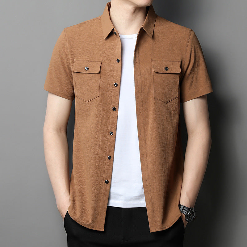 Honghuo 2022 new short-sleeved shirt men's