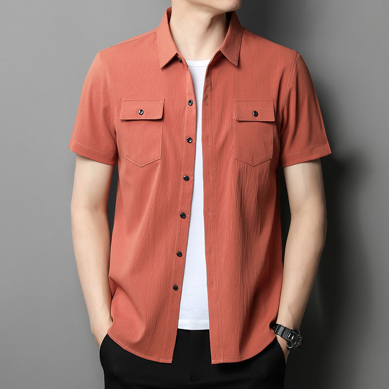 Honghuo 2022 new short-sleeved shirt men's