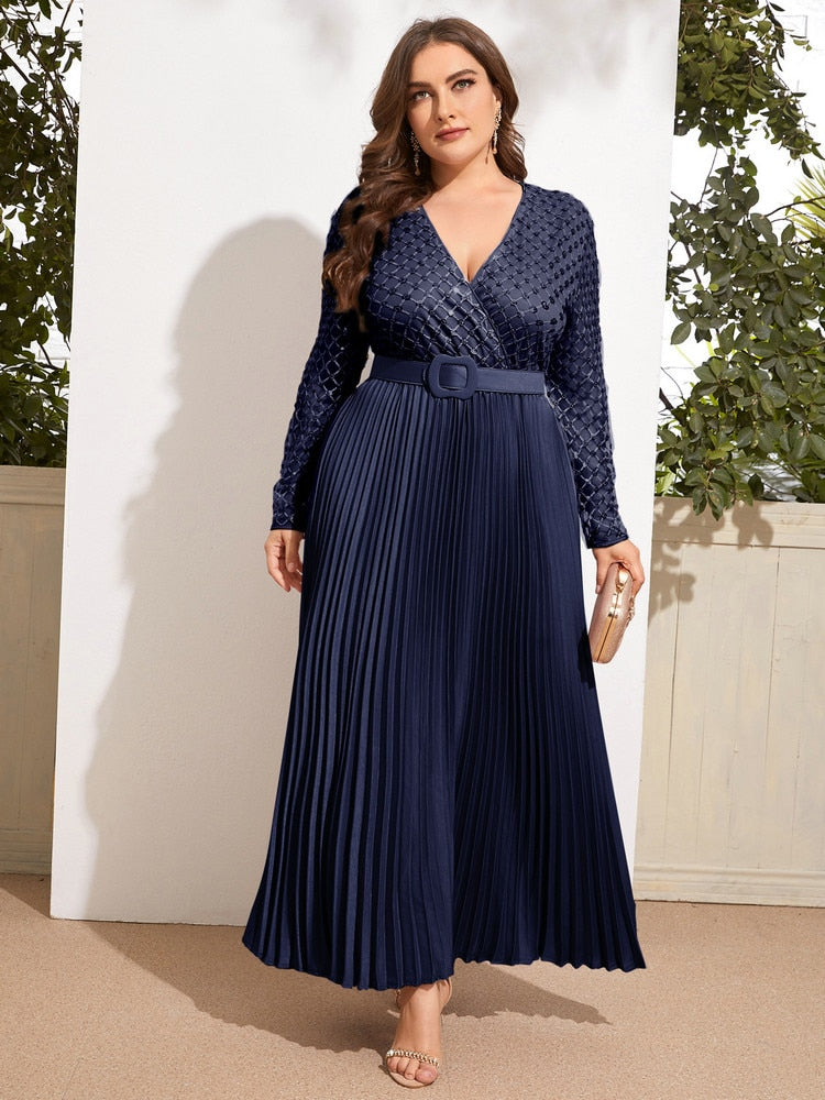 Elegant Plus Size Bright Silk Ruched Maxi